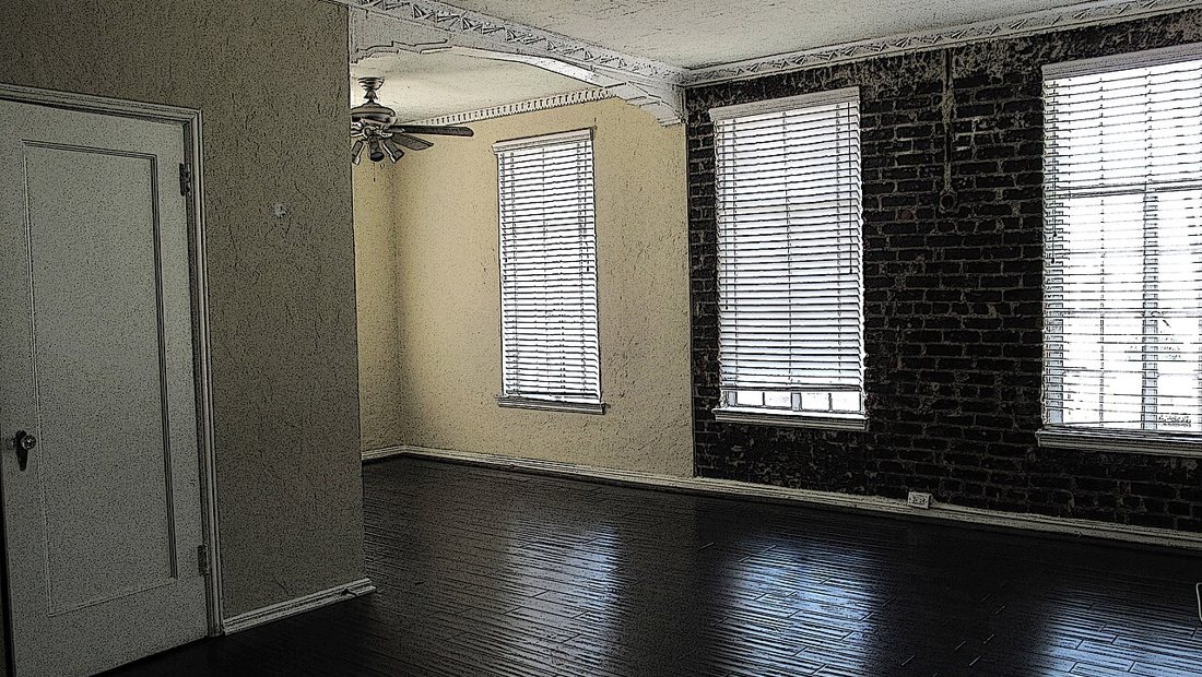 A spotless, empty rental room ready for the final inventory check