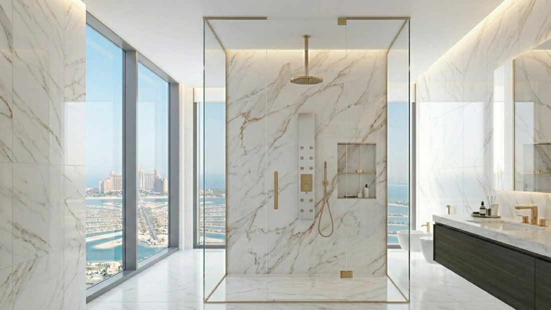 A streak-free glass shower screen after limescale removal