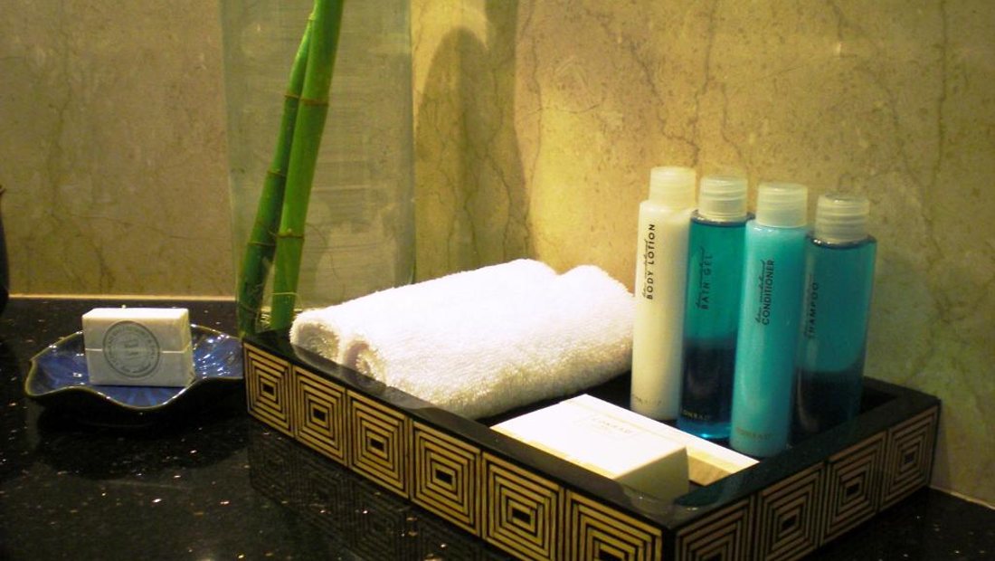Guest amenities and consumables laid out in a short-let